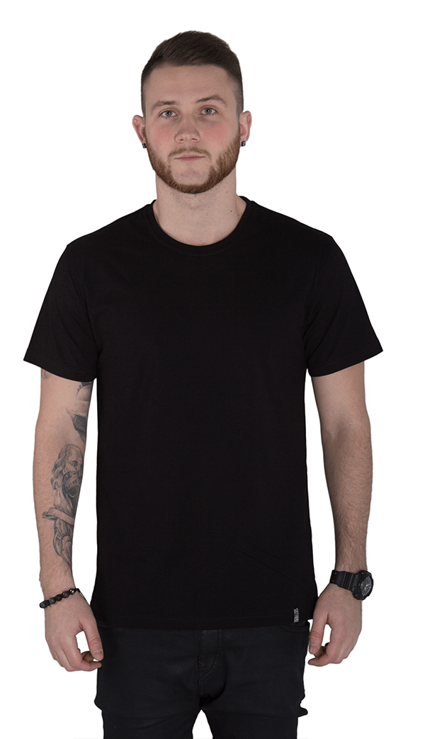 именная черная футболка мужская вид спереди