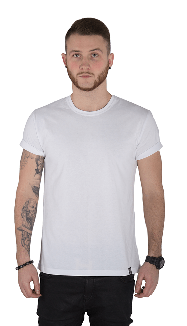 именная белая футболка мужская вид спереди