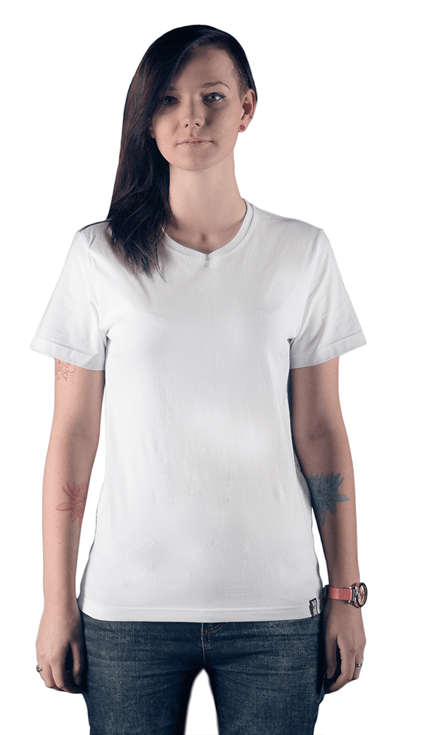 именная белая футболка женская вид спереди