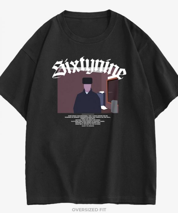 Чорна оверсайз футболка Світлиці — SIXTYNINE