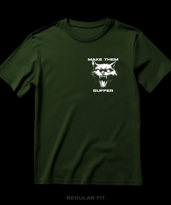 Футболка "make them suffer" Олива — фото 2